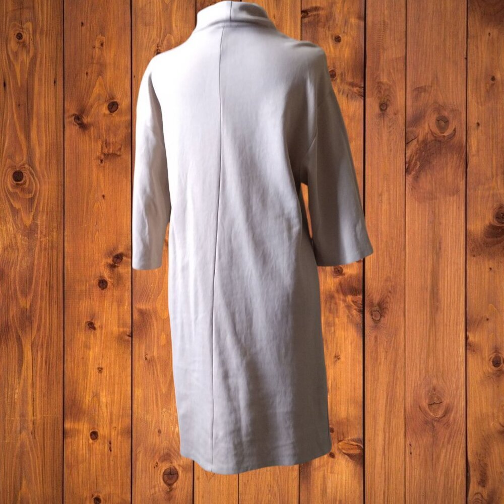 ZARA Women's Small 3/4 Sleeve Beige Turtleneck Dress Neutral Casual Classic NEW - Picture 7 of 7